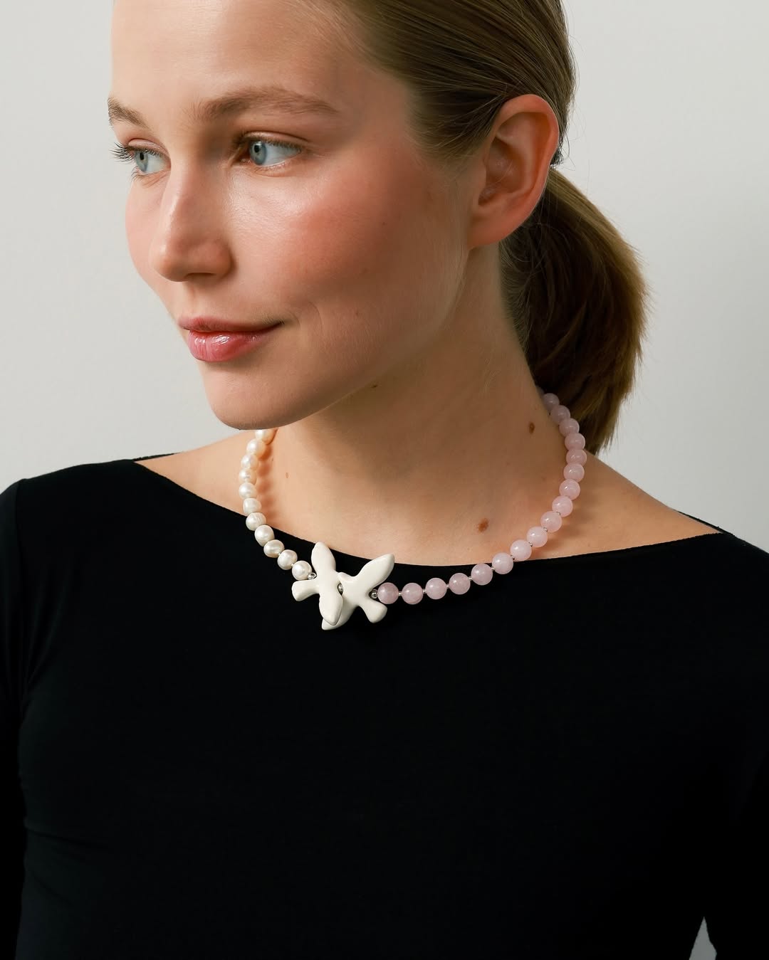 Necklace Ptashka Pink