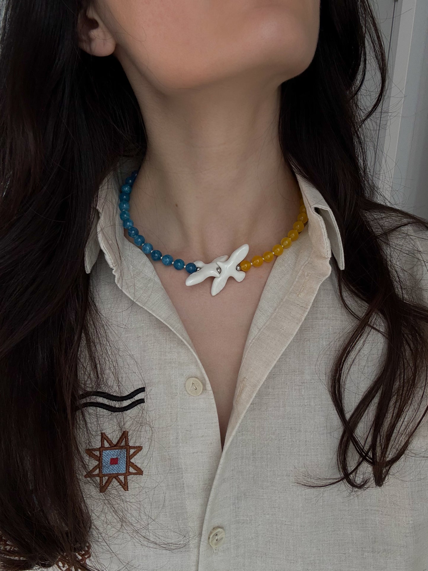 Necklace Ptashka Patriotic