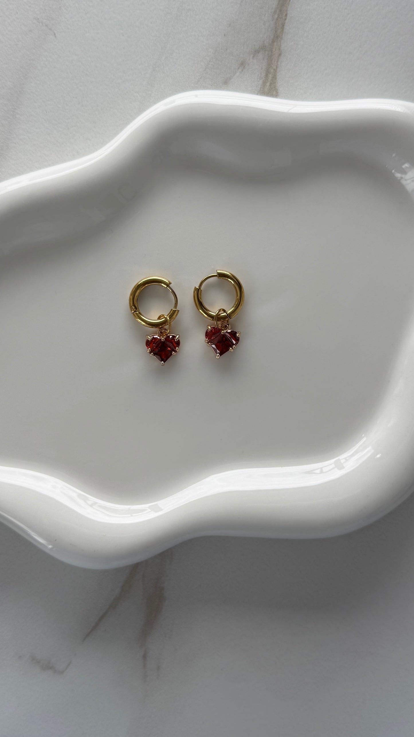 Earrings Red Hearts