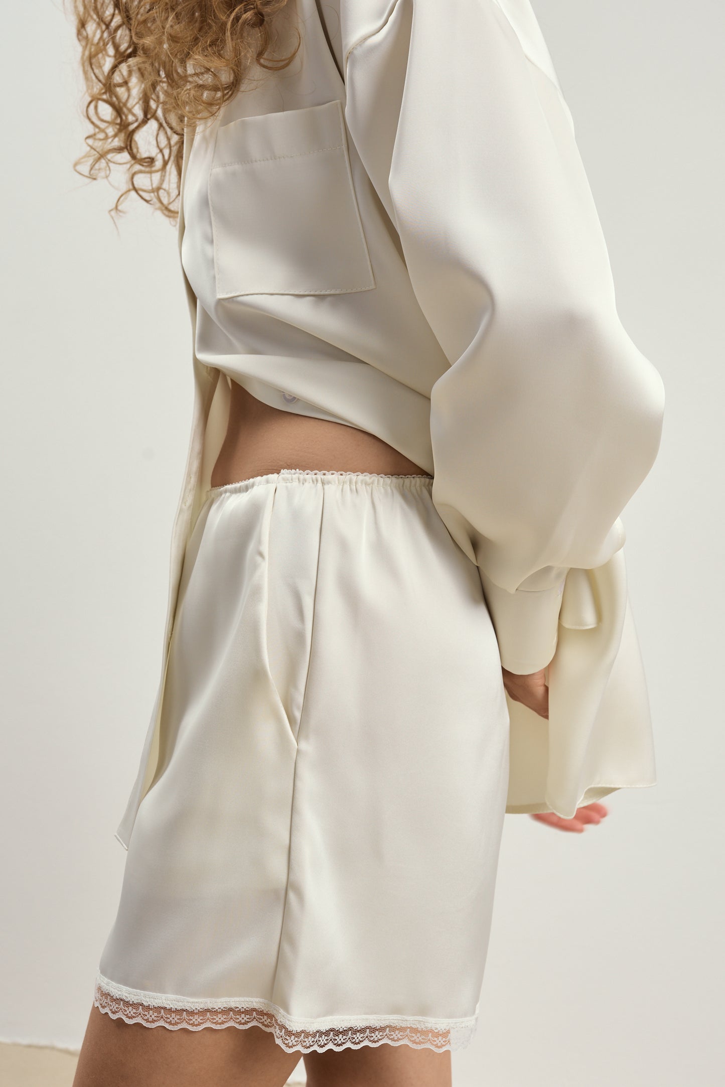 Natural Satin Shirt Breeze