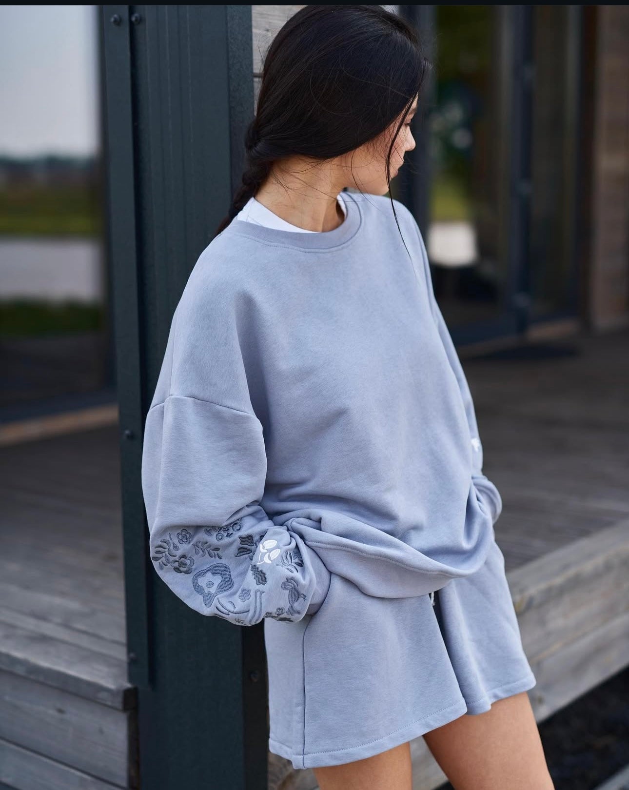 Embroidered Sweatshirt Pivnyky Granite