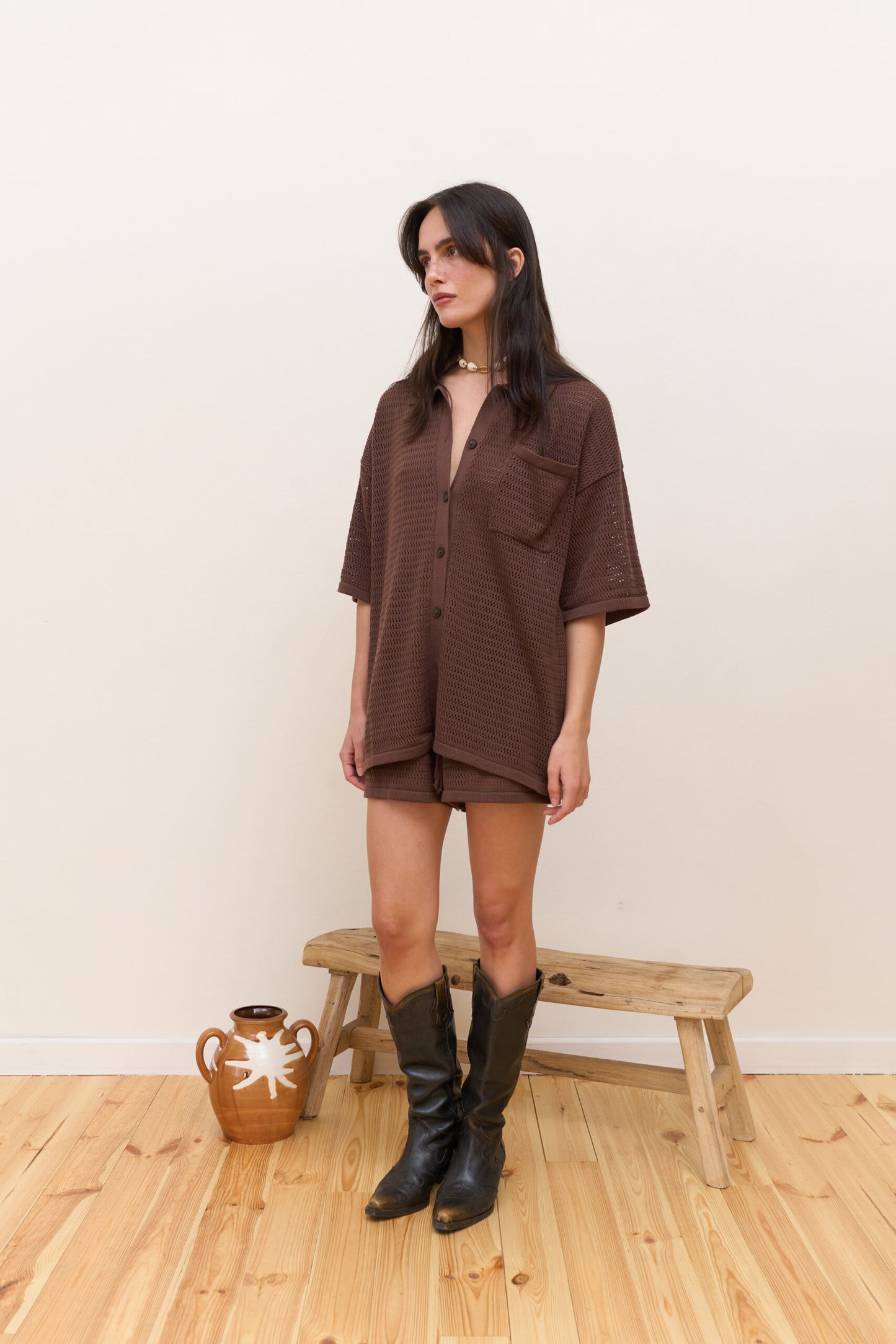 Knitted Set Kava (Top & Shorts)