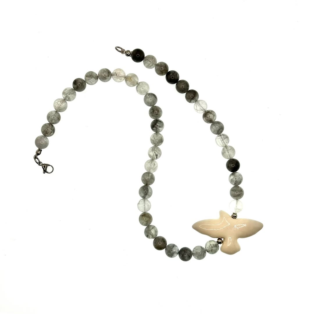 Smoky Quartz Necklace Bird
