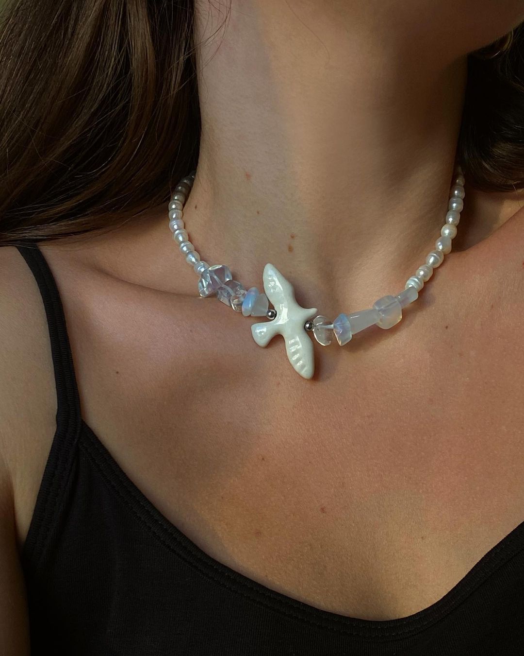 Necklace with a Ceramic Bird VIL'NA