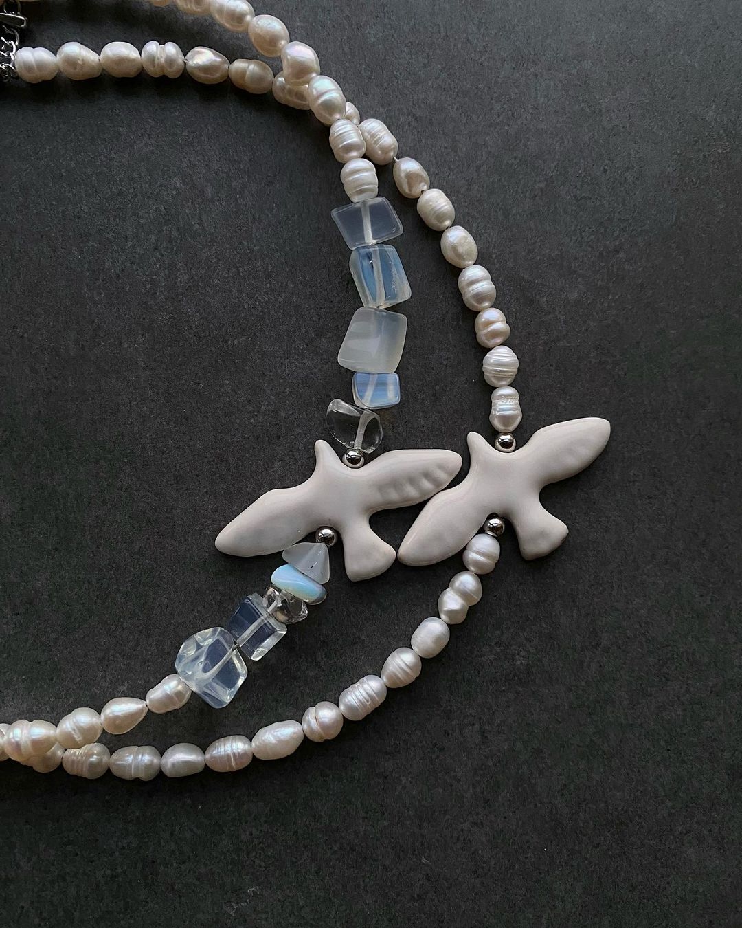 Necklace with a Ceramic Bird VIL'NA
