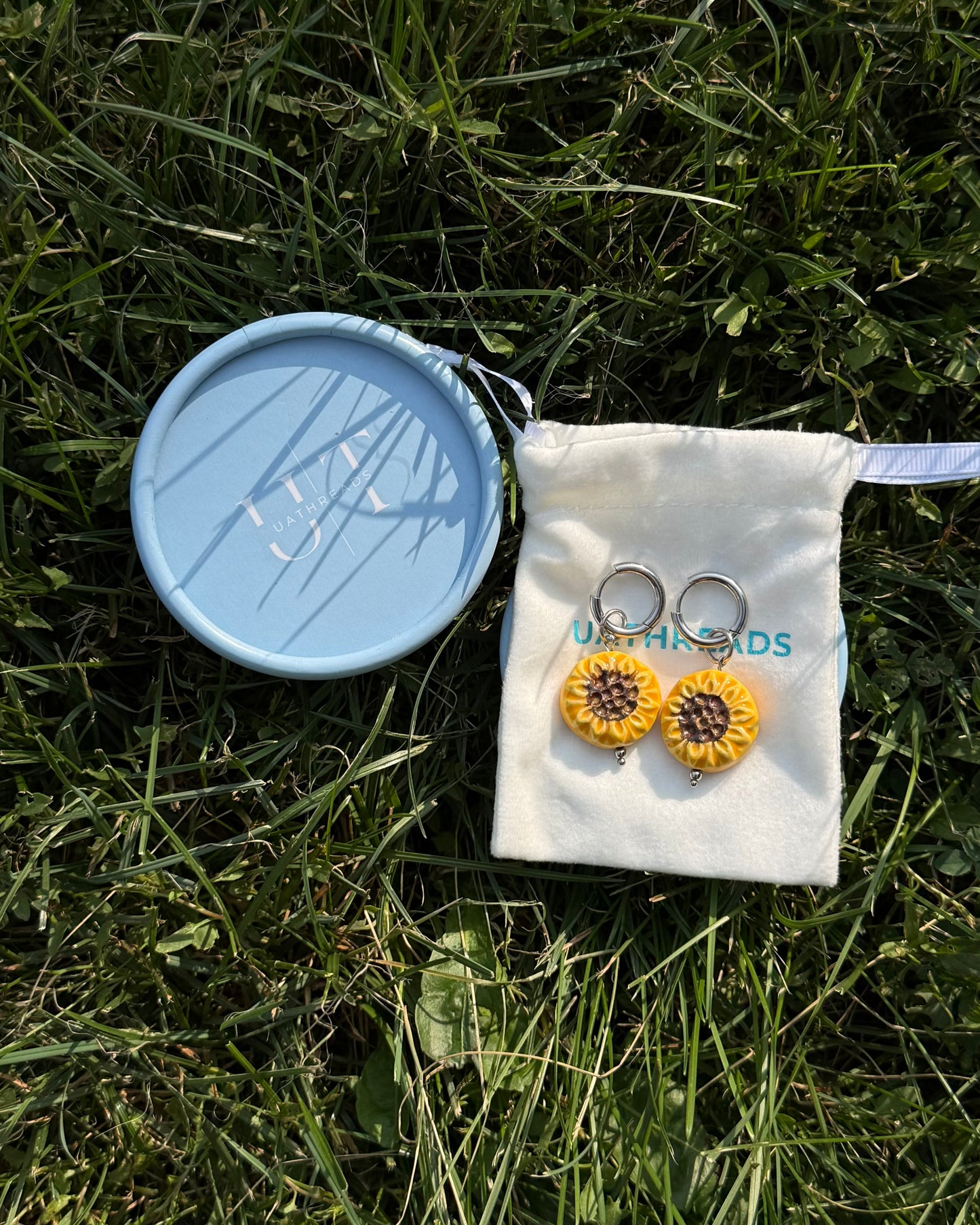 Ceramic Earrings Sunflowers