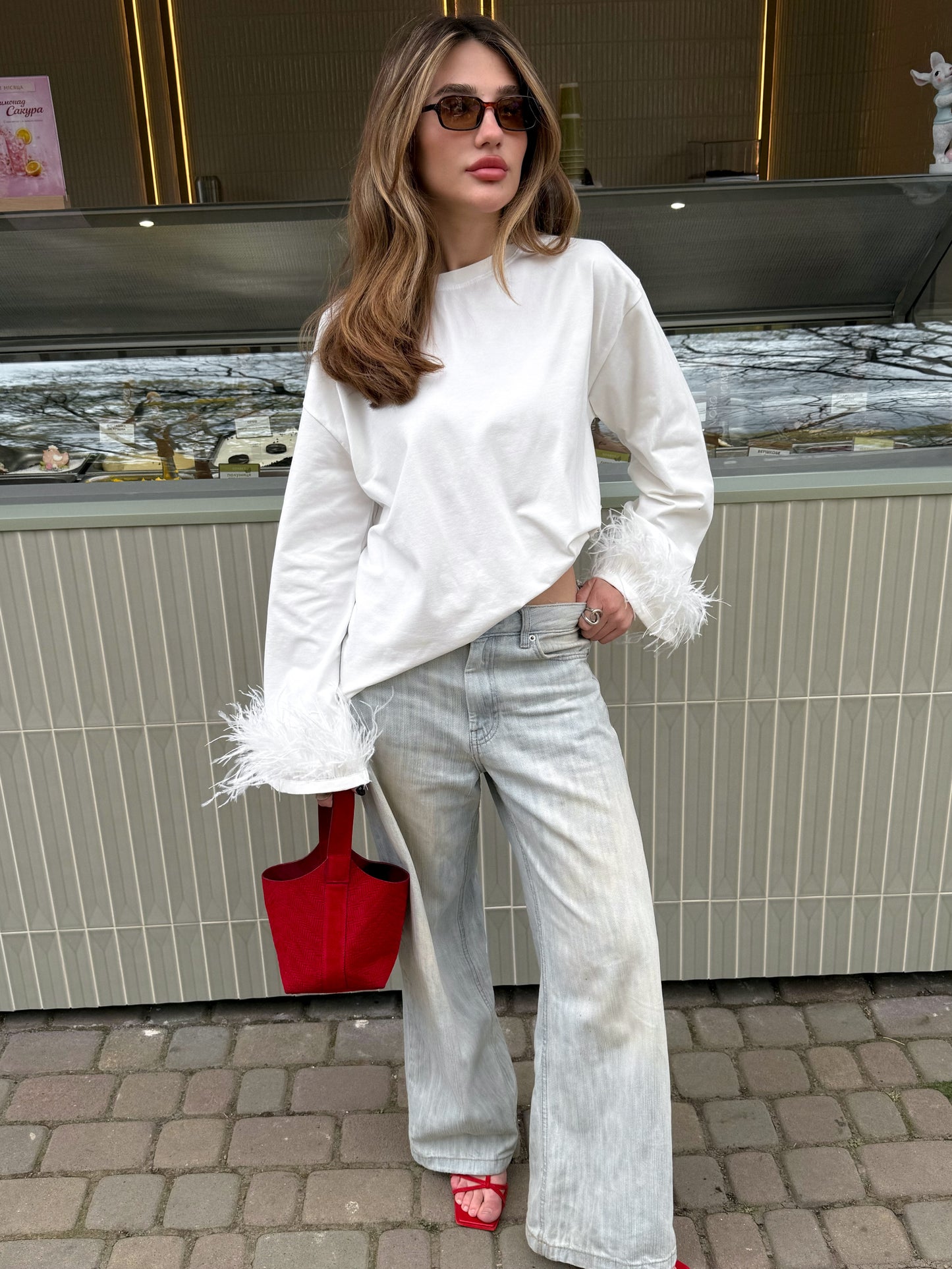 Longsleeve With Ostrich Feather