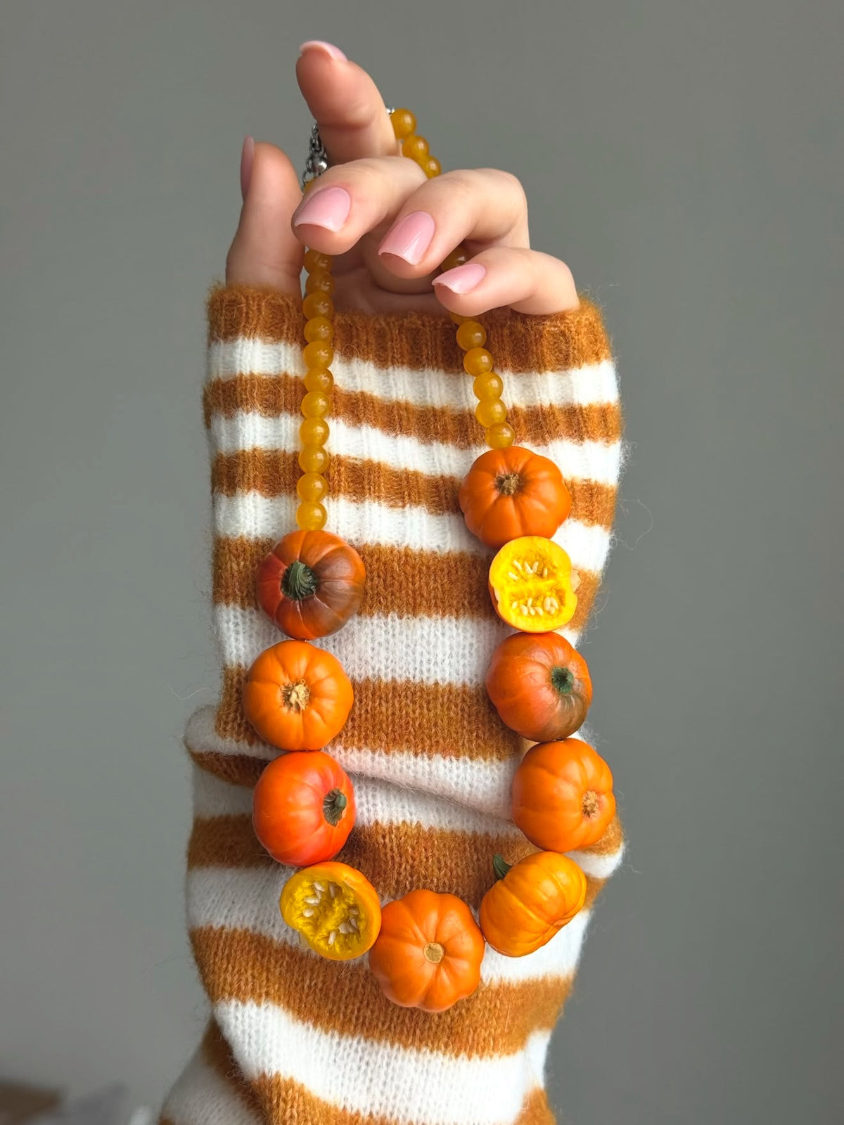 Necklace Pumpkins Polymer Clay