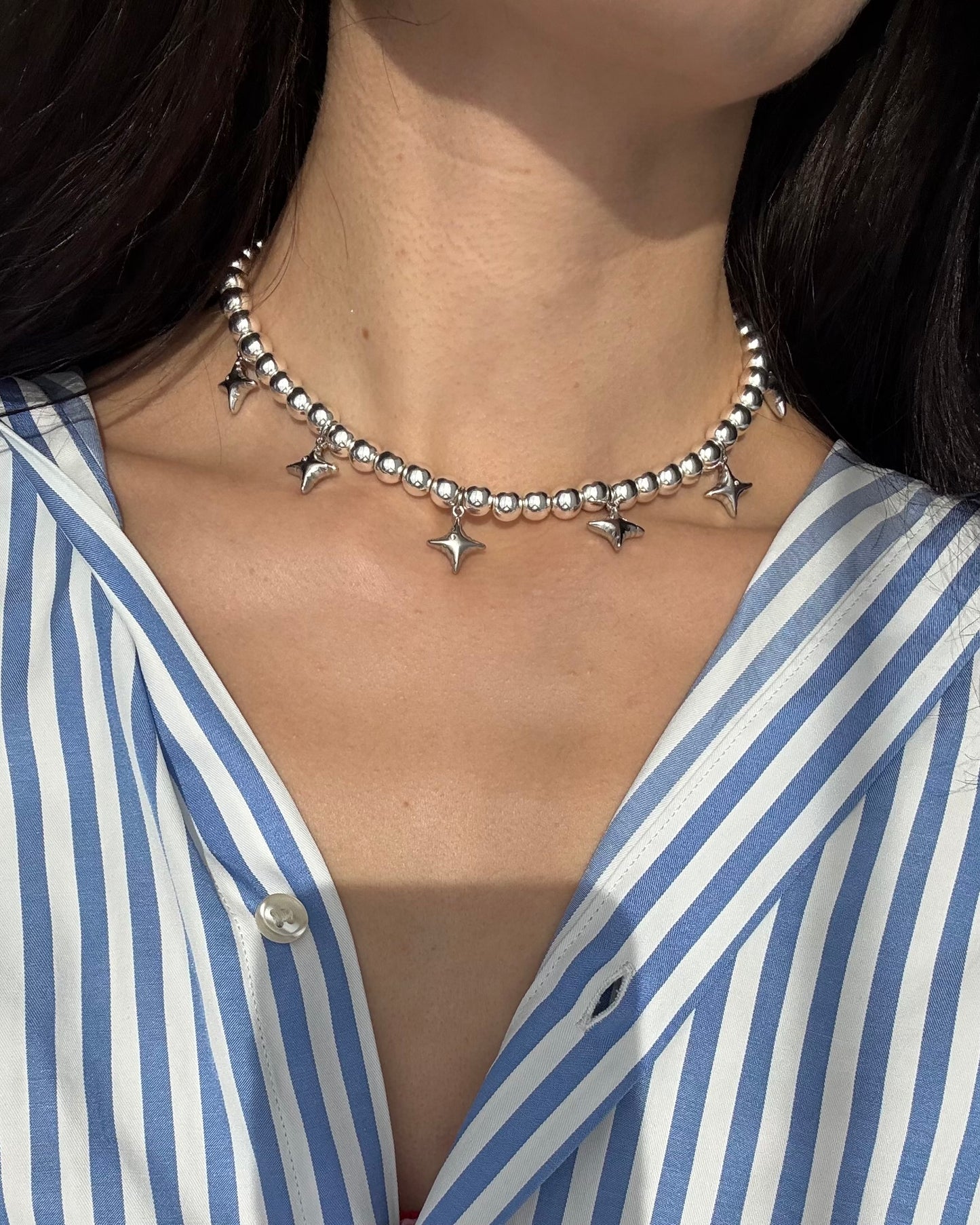 Hematite Beads Necklace Stars