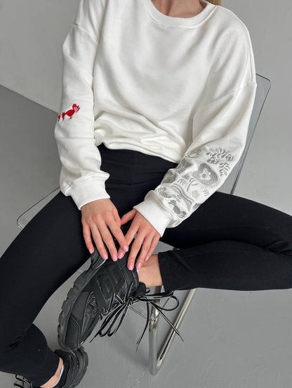 Embroidered Sweatshirt Pivnyky Ivory