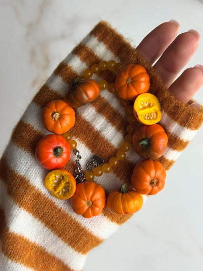 Necklace Pumpkins Polymer Clay