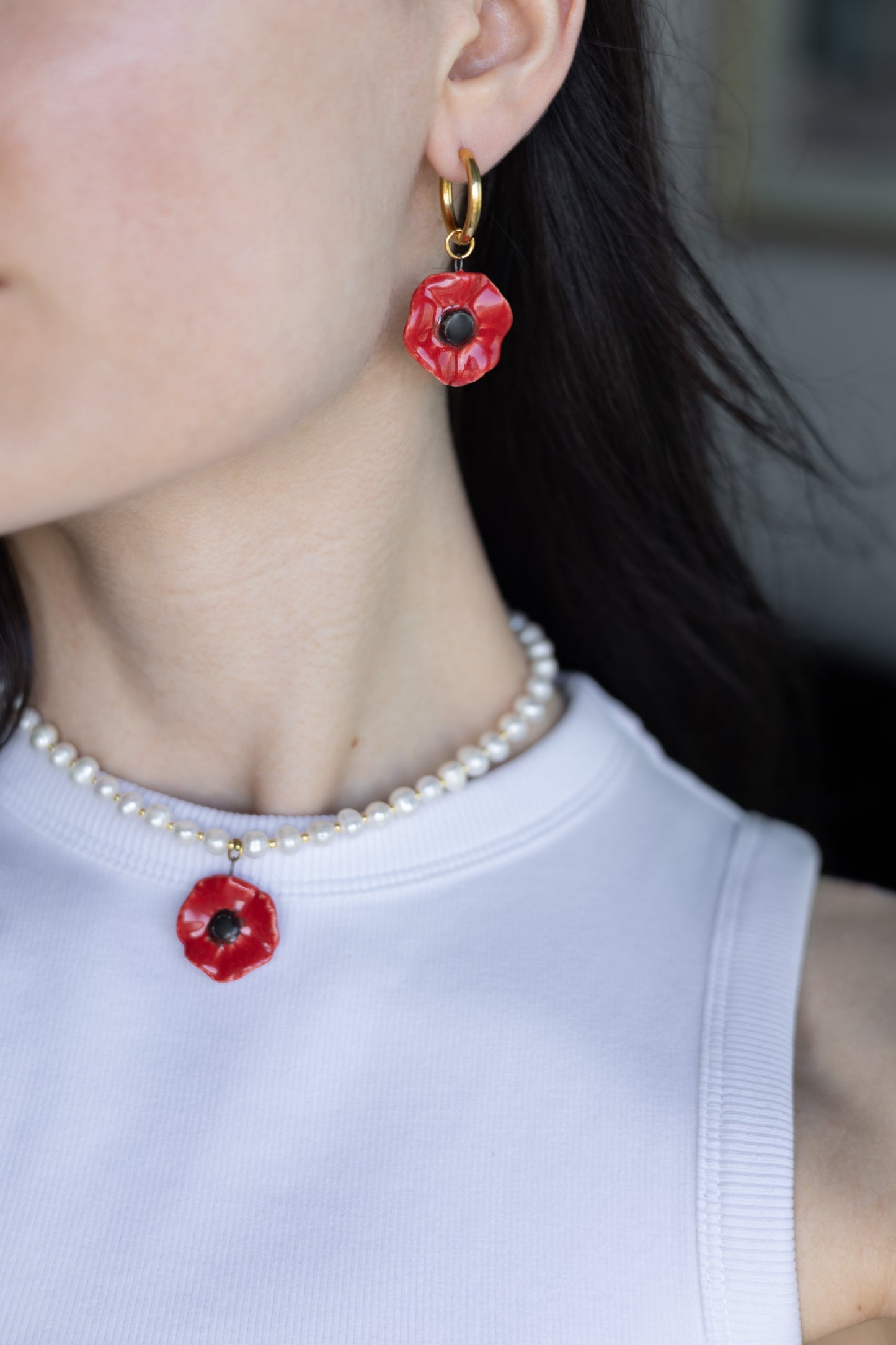 Poppy Flower Earrings