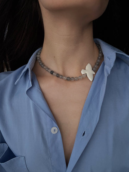 Smoky Quartz Necklace Bird