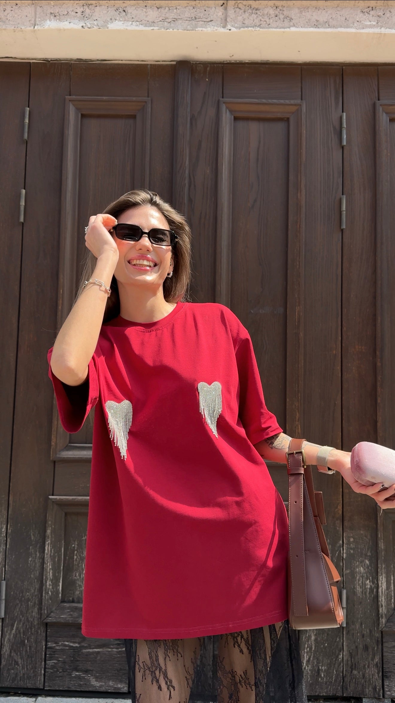 T-shirt with Hearts Red