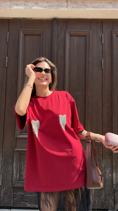 T-shirt with Hearts Red