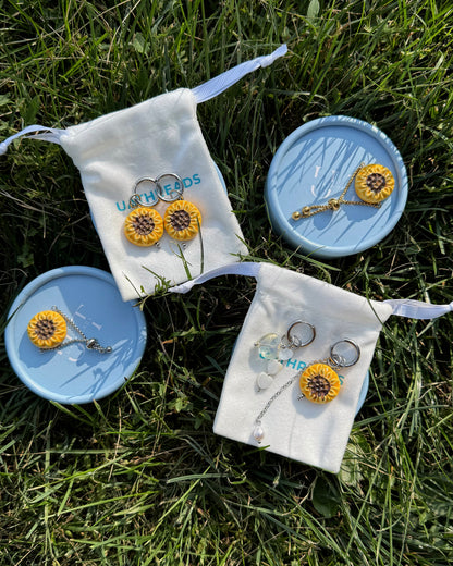 Ceramic Earrings Sunflowers
