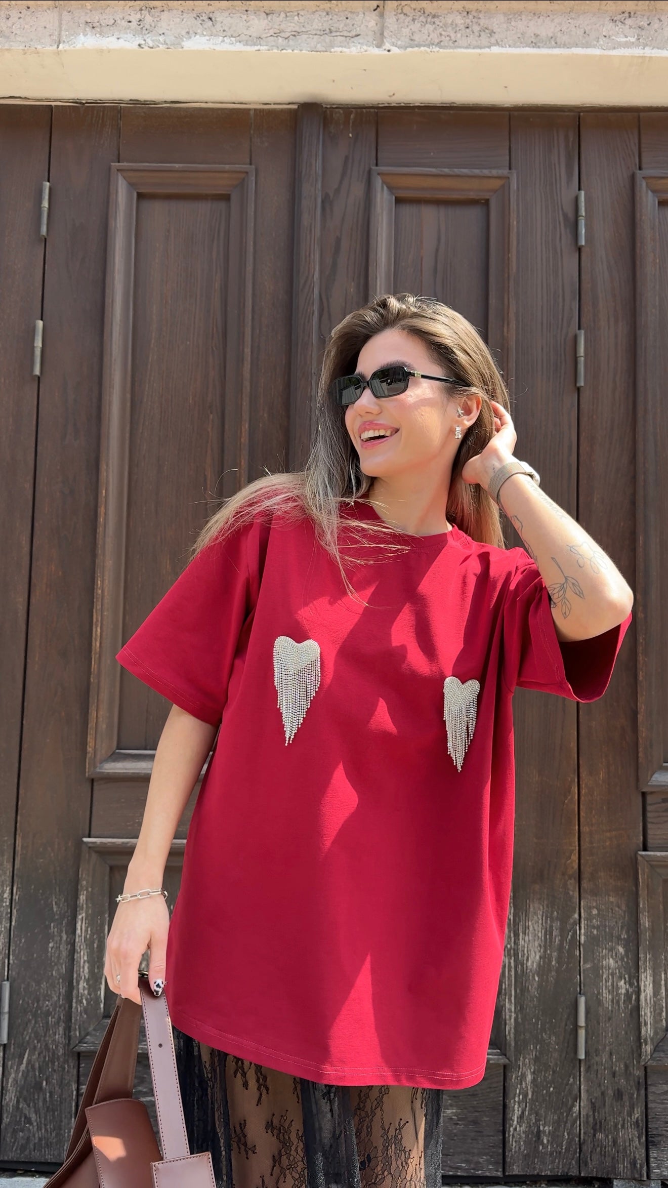 T-shirt with Hearts Red