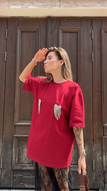 T-shirt with Hearts Red