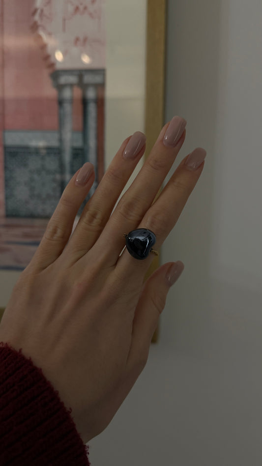 Ring Heart Black