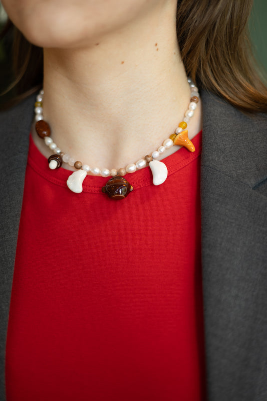 Mushroom Varenyky Necklace