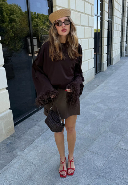 Longsleeve With Ostrich Feather
