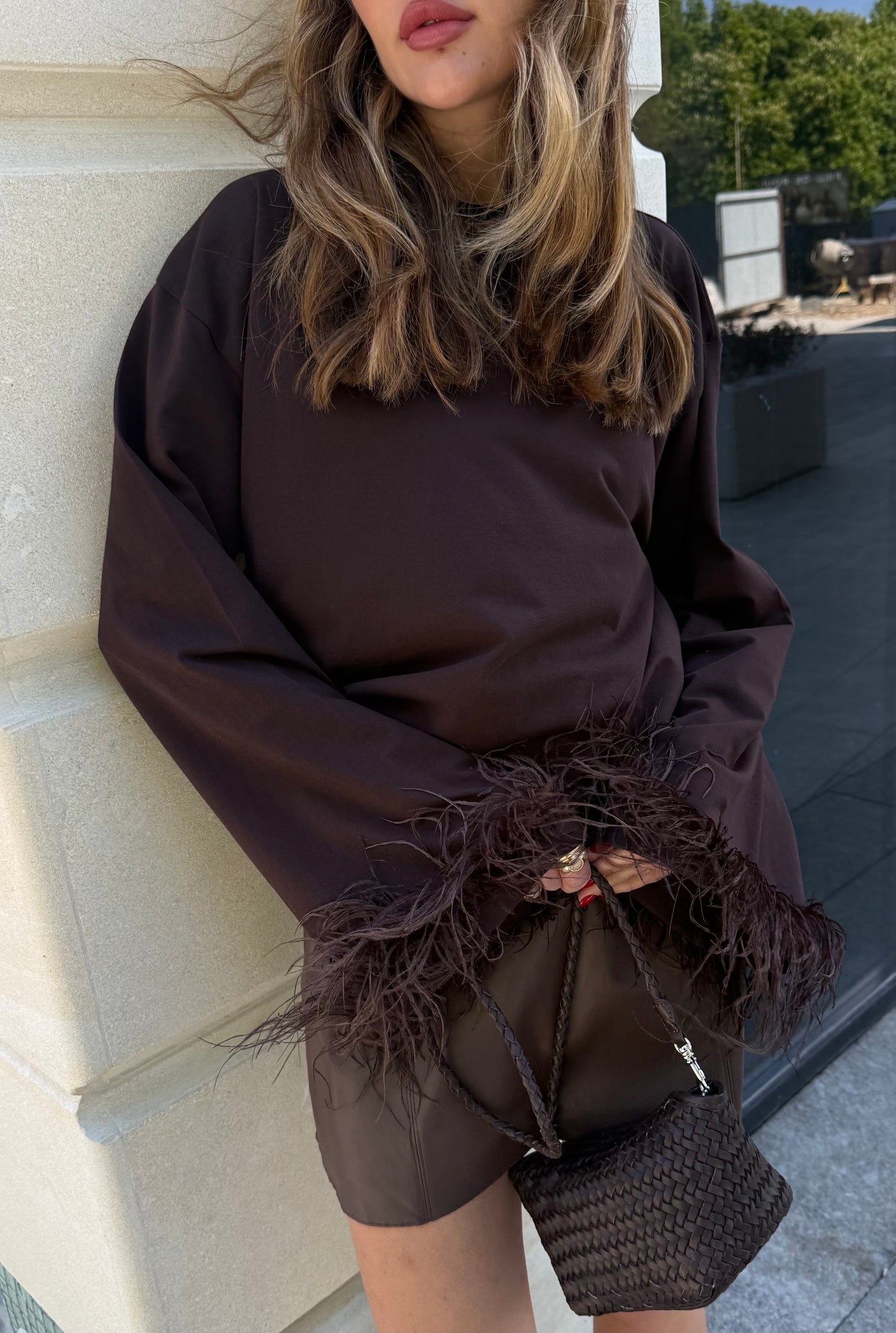 Longsleeve With Ostrich Feather