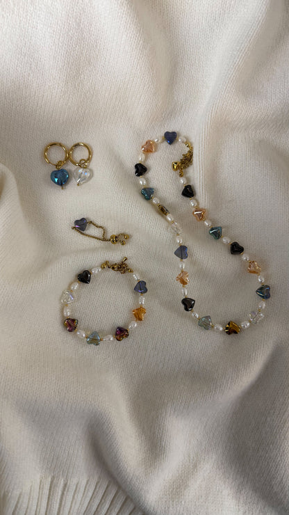 Set Bloom Hearts (Necklace, bracelet, earrings, ring)