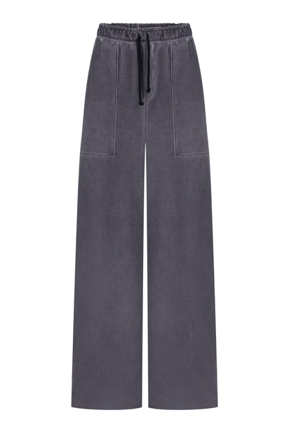 Washed Cotton Wide Leg Pants