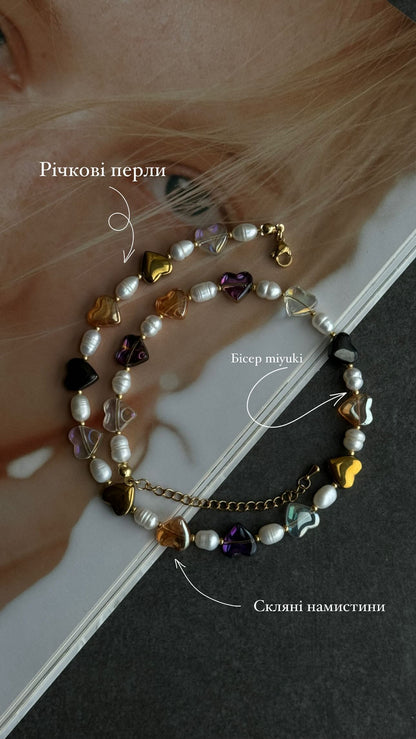 Necklace Bloom Hearts