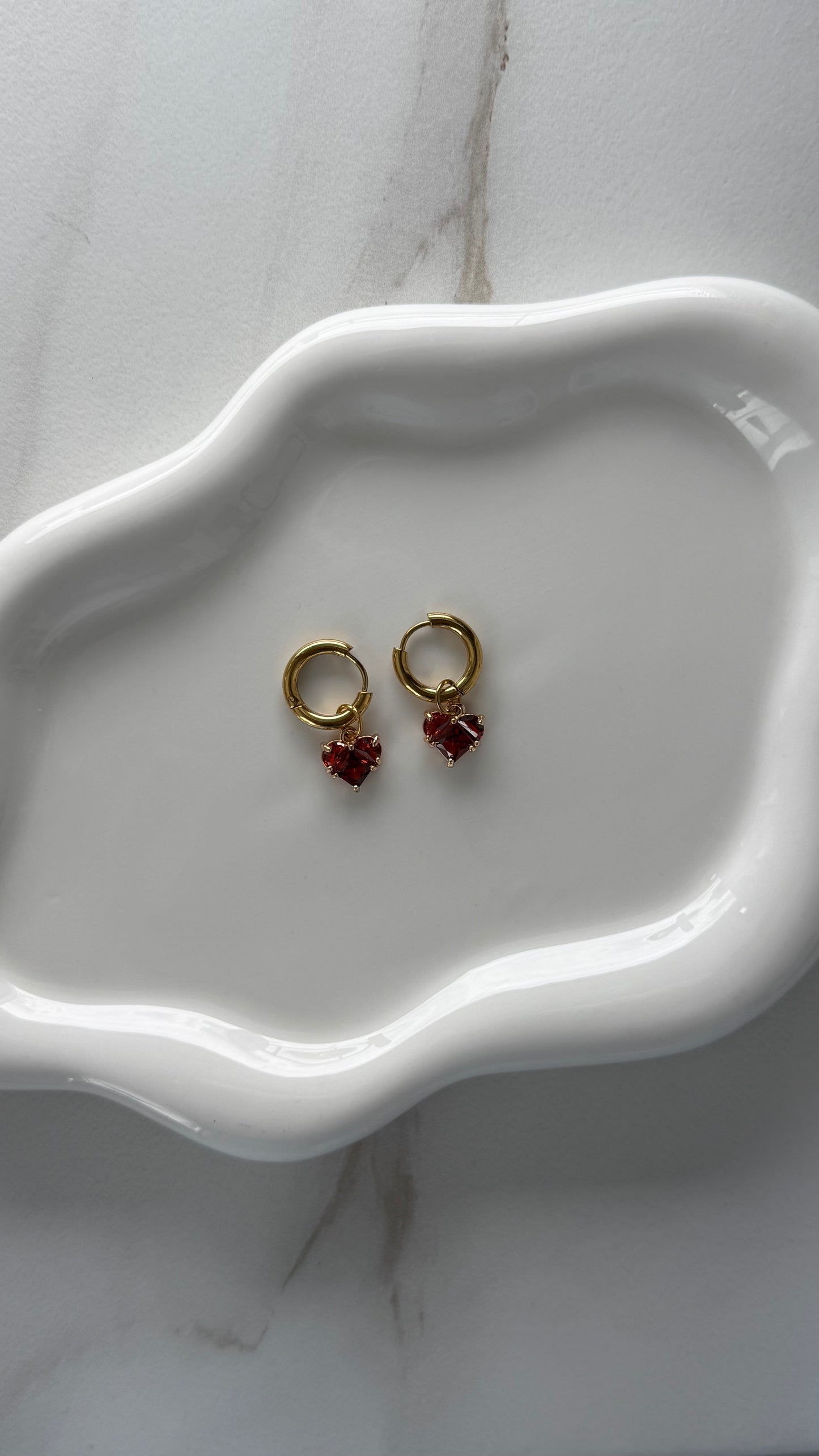 Earrings Red Hearts
