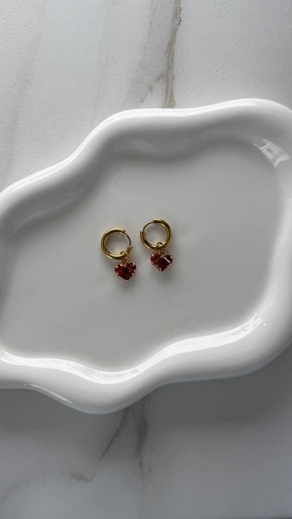 Earrings Red Hearts