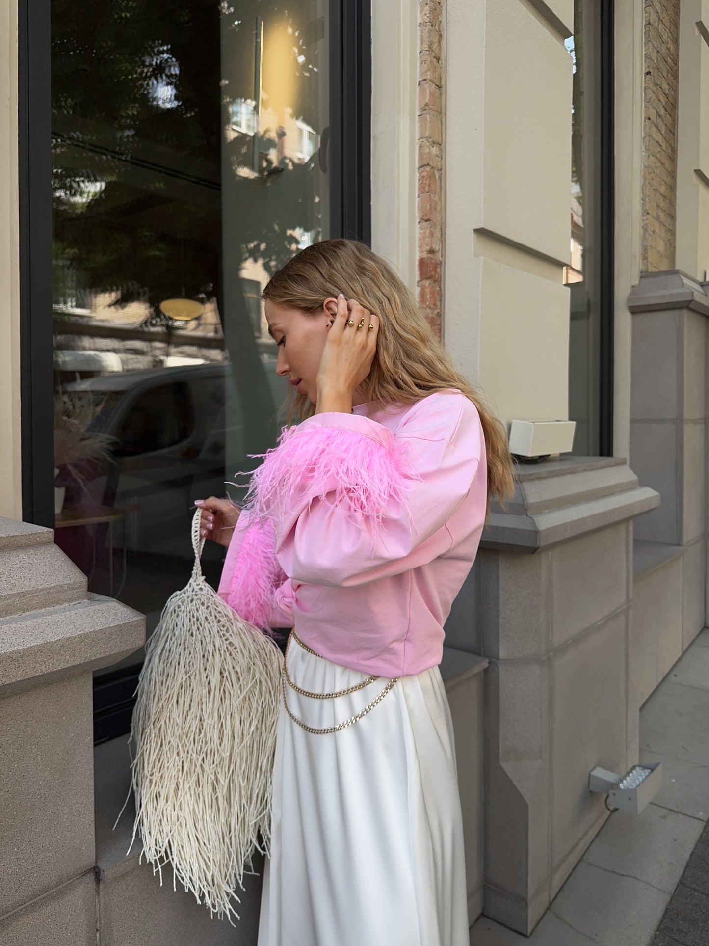 Longsleeve With Ostrich Feather