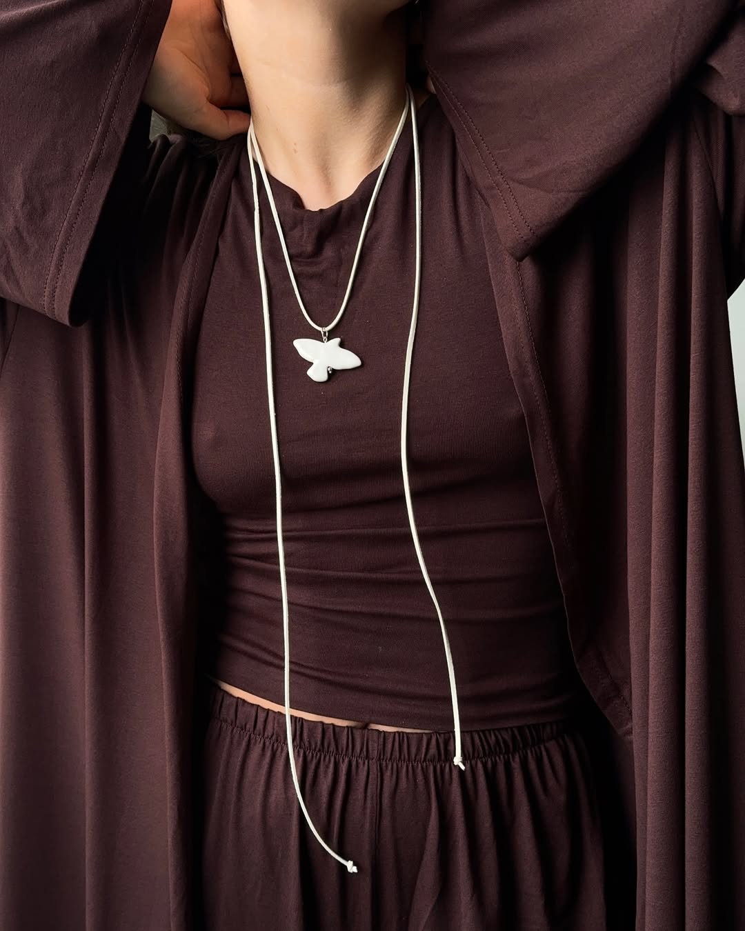 Pendant Ptashka on A Suede Cord