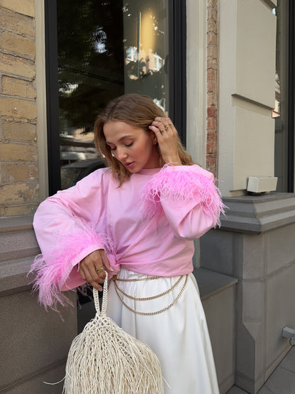 Longsleeve With Ostrich Feather