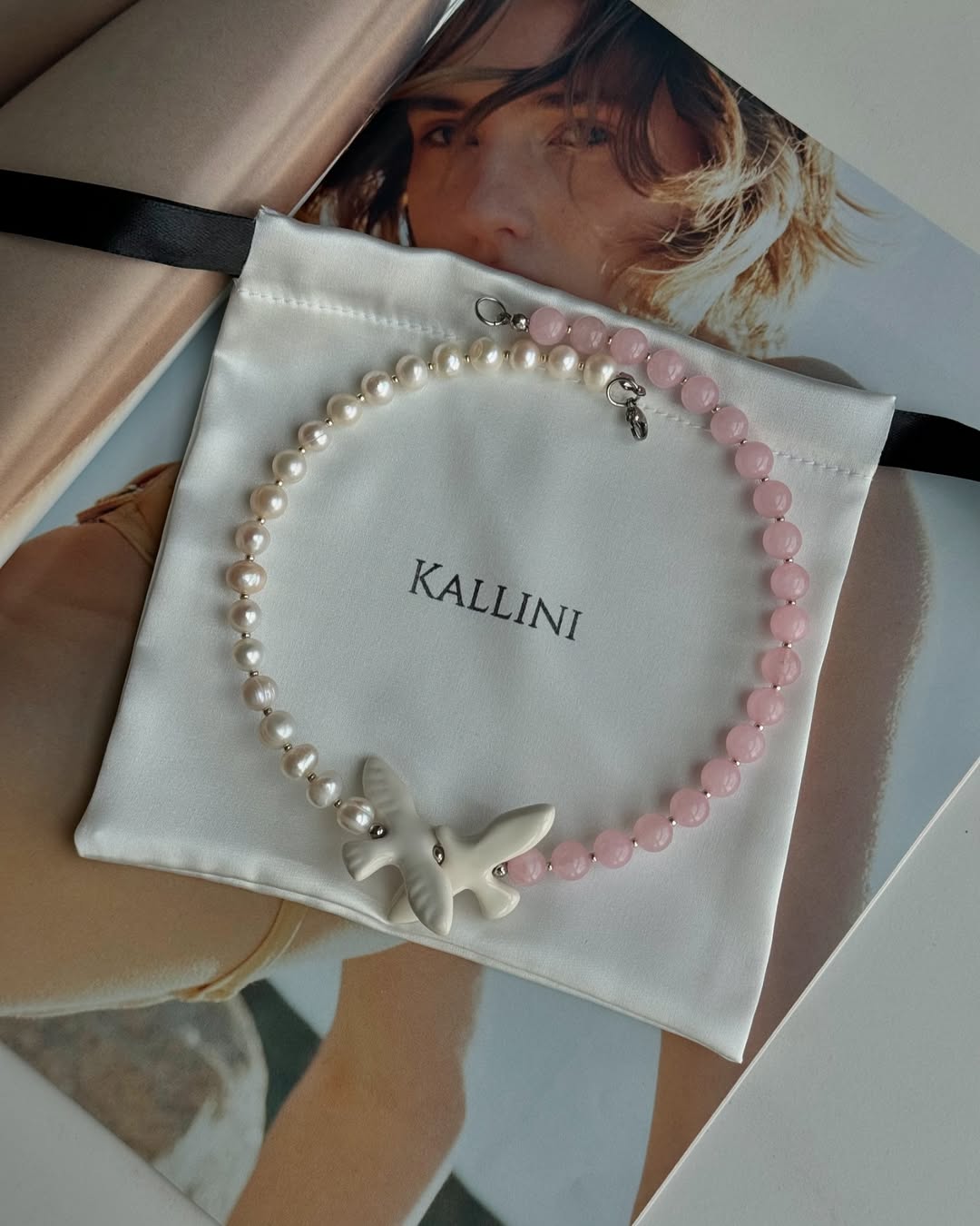 Necklace Yin Yang Pink