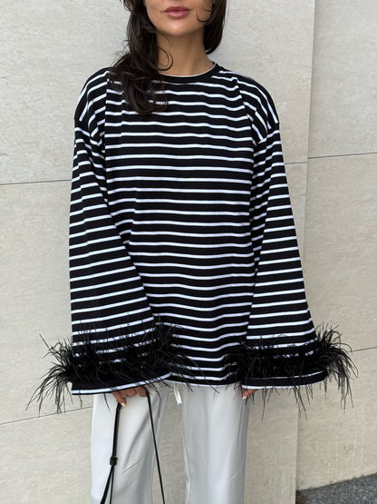 Longsleeve With Ostrich Feather