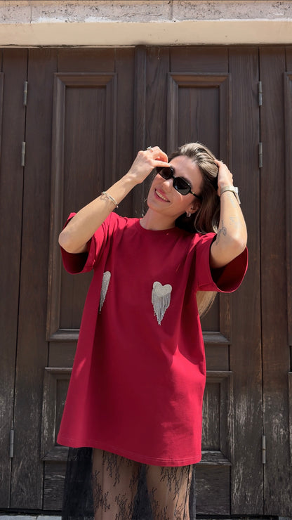 T-shirt with Hearts Red