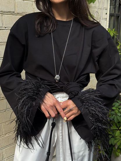 Longsleeve With Ostrich Feather