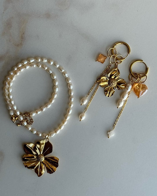Pearl Necklace Floria Gold