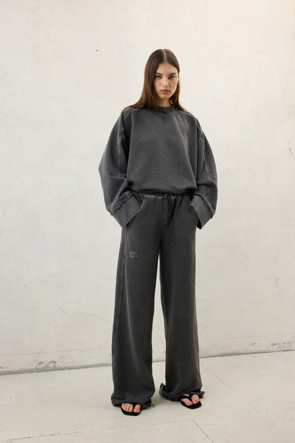 Washed Cotton Sweatshirt Ash