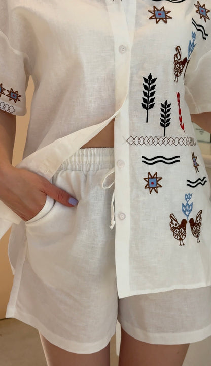 Linen Shorts Milk