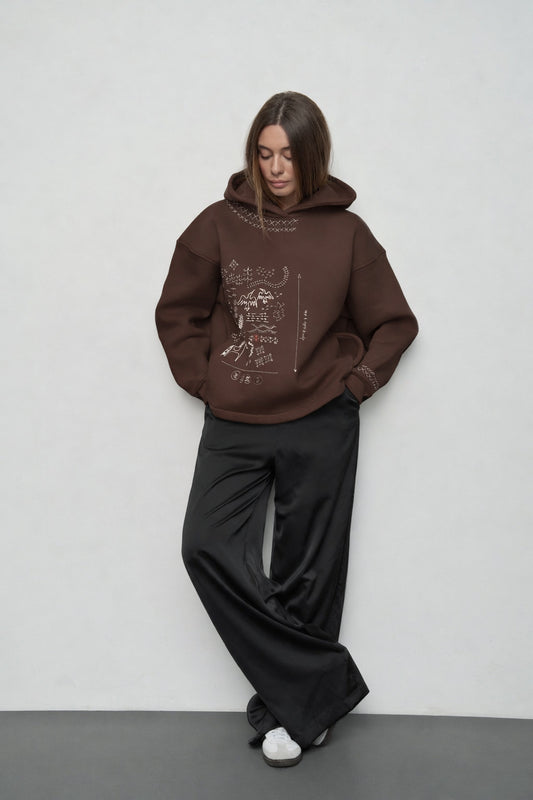 Hoodie Konyk Chocolate