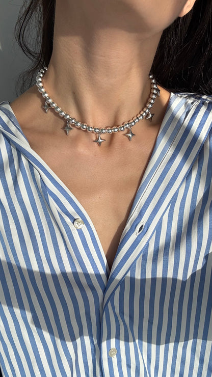 Hematite Beads Necklace Stars