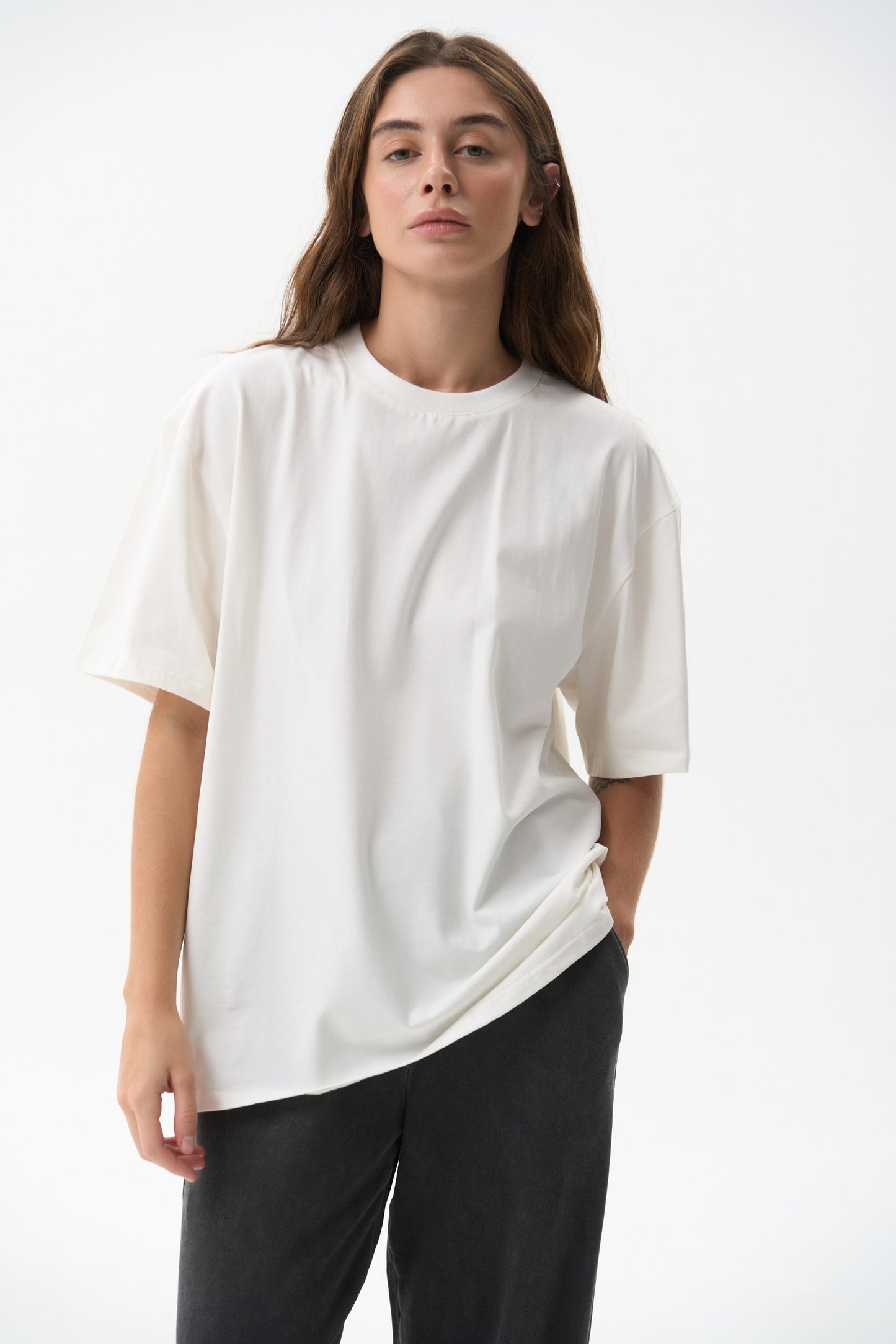 Unisex oversized T-shirt Cream White