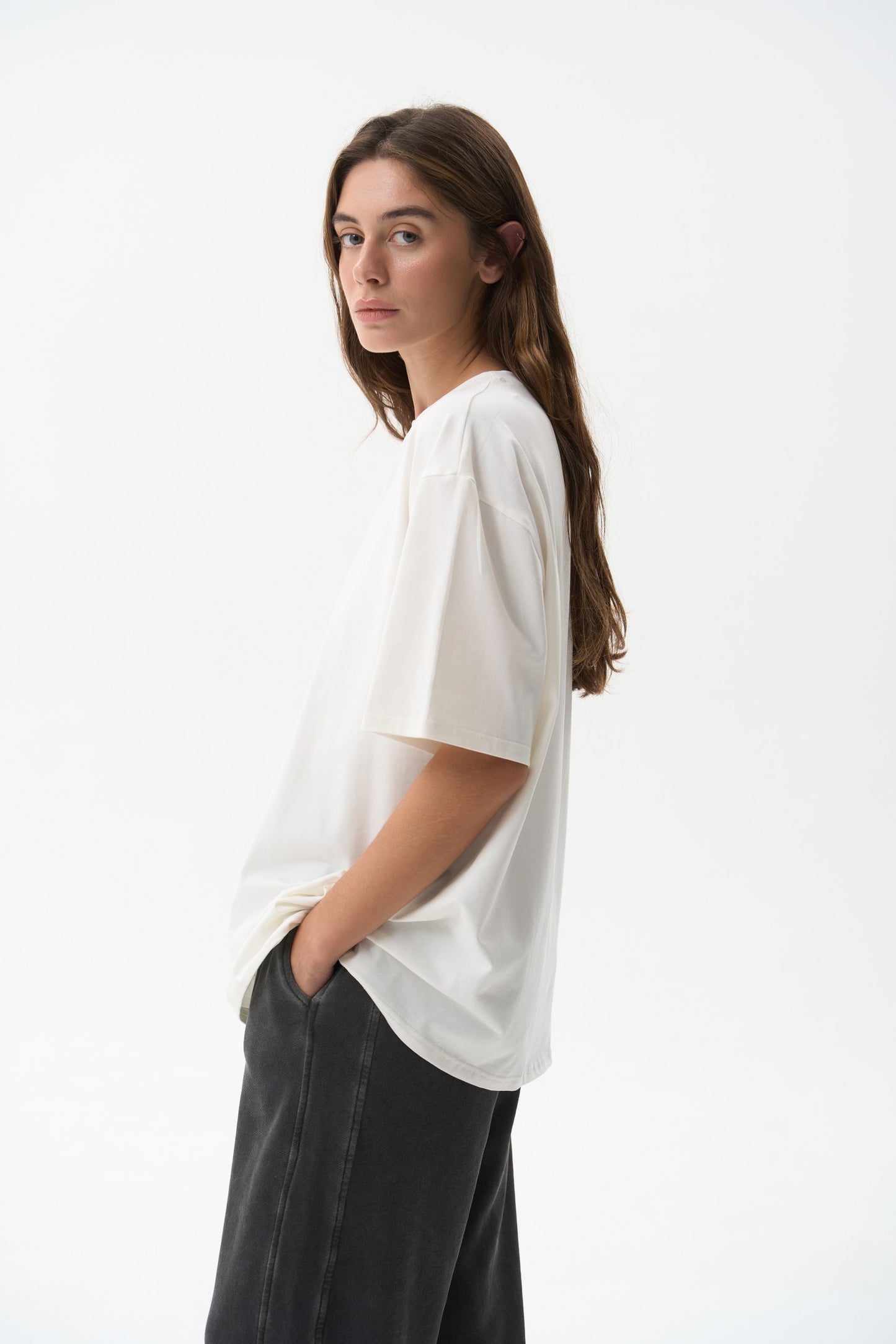 Unisex oversized T-shirt Cream White