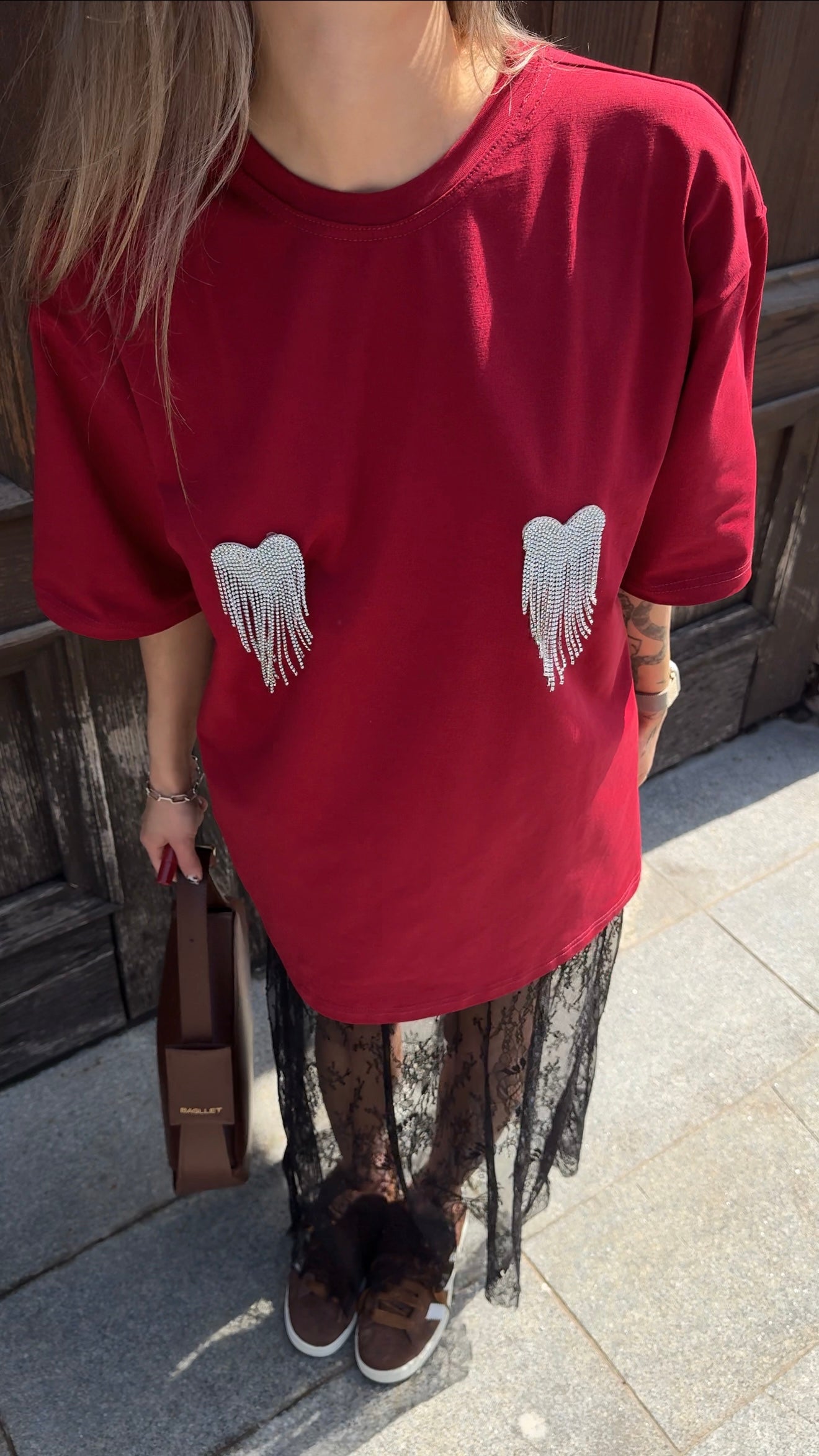 T-shirt with Hearts Red