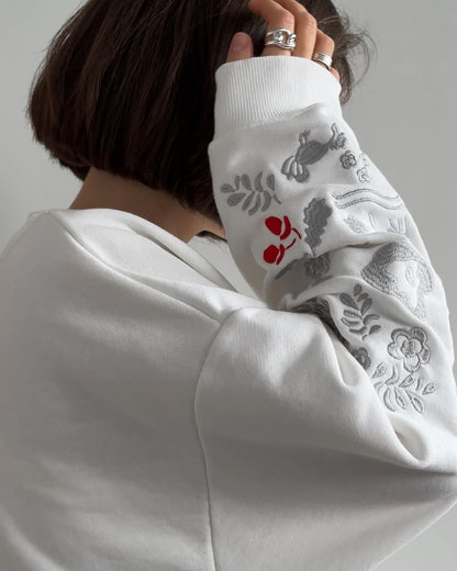 Embroidered Sweatshirt Pivnyky Ivory