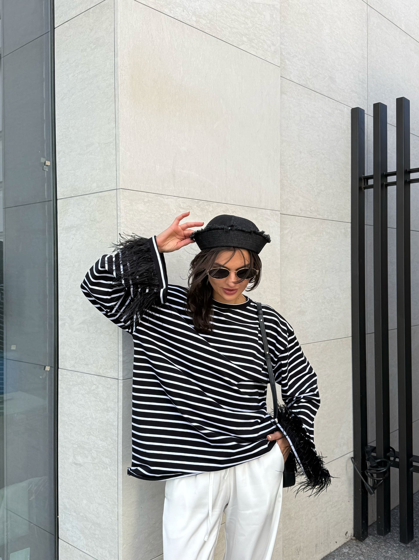 Longsleeve With Ostrich Feather