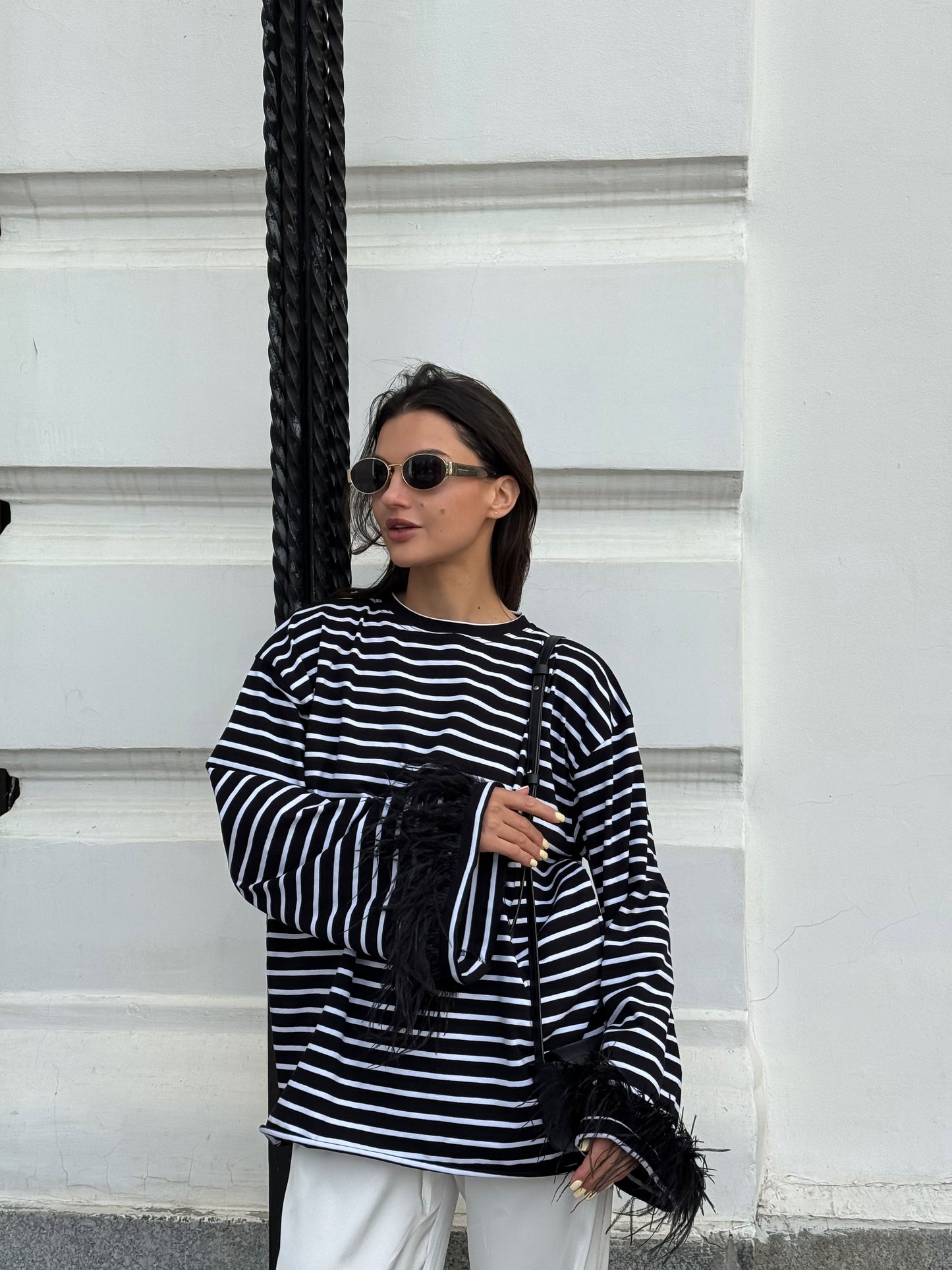 Longsleeve With Ostrich Feather