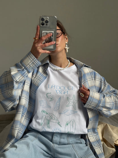 White T-shirt Ocean